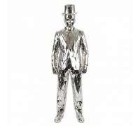 Colcolo Stage Performance Suit Mirror Costume Outfit Ensemble Reflective Jacket Trousers Set With Shoes Blended Mirror Coating Supports Agile Choreography, Silver, M
