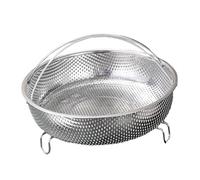 Colcolo Stainless Steel Steamer Basket with Handle, Steamer Insert for Dumplings Rice Chicken, Versatile Steam Tray for Multi-Cooker Pots, Drainer Strainer for Washing Fruits Vegetables, 22.5cm
