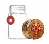 Colcolo Storage Bottle Functional Glass Jar With Precision Screw Compact Organizer Ornament Suitable for Golden Beans Living Room Shelf, 20ml, Daily Gold Influx