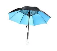 Colcolo Sun Umbrella with Fan Misting Portable Windproof Sun Protection Accessories for Beach Outdoor Activities Travel Hiking Patio, Blue