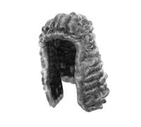 Colcolo Synthetic Barrister Judge Lawyer Costume With Classic Curled Structure And Comfortable Black Inner Lining Suitable for Theater Performances Historical, Gray