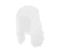 Colcolo Synthetic Barrister Judge Lawyer Costume With Classic Curled Structure And Comfortable Black Inner Lining Suitable for Theater Performances Historical, White