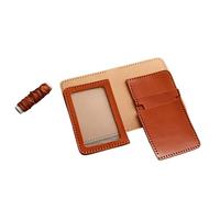 Colcolo Synthetic Wallet DIY Kit Handmade Bifold PU Leather Cardholder Pre Cut Pieces Organizer Personal Accessory Suitable for Work Travel Casual Outings, Array, Reddish Brown Harley Leather