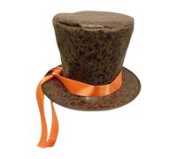 Colcolo Top Hat Steampunk Gifts Magician Hat for Carnival Christmas Masquerade Festival, Brown