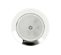 Colcolo Touch Switch Light Round LED Overhead Light RV Lamp Boat Light PC Cover Chrome Band IP67 6000 K Suitable for RVs Boats Yachts Cabins, Touch Switch, 7cm Diameter