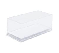 Colcolo Transparent Acrylic Display Case Display Box Portable Modern Table for 1/64 Vehicles Model for Mini Action Figures Small Toys, White Base