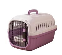 Colcolo Travel Carrier Cat Carrier Crate Kennel With Tray Insert And Hanging Bowl Hard Sided Build With Reliable Latch And Molded Top Carry Handle suitable visits car rides short trips, Purple