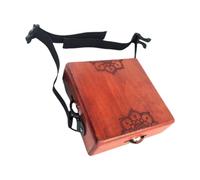 Colcolo Two Tone Cajon Tambourine Compact Metal Travel Musical Instrument with Adjustable Strap Shaker Wooden Drum Hand Drum
