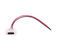 Colcolo Type C Female Chassis Wire,Waterproof Spare Parts Accessories Solder Snap on USB C Female Connector Replacement, clear without light