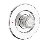 Colcolo Valve Knob with Crystal Style Outer Grip and Red Blue Temperature Markings on the Mounting Plate for Easy Hot Cold Direction Recognition in Shower,