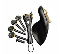 Colcolo Violin Tuning Pegs Violin Pegs Tailpiece Chinrest Crafted Ebony Pieces For Consistent Style And Balanced Handling Suitable for instrument making repair replacement, Ebony Shell