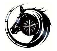 Colcolo Wall Clock Analog Clock Wall Timepiece Wall Decor With Modern Wall Art Frame And Display In Vinyl And Metal Suitable for bedroom foyer workspace, Horse Head 2