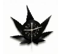 Colcolo Wall Clock Analog Clock Wall Timepiece Wall Decor With Modern Wall Art Frame And Display In Vinyl And Metal Suitable for bedroom foyer workspace, Maple Leaf
