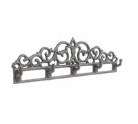 Colcolo Wall Hook Cast Rack Hanger with Vintage Scrollwork Multi Hook Bar for Coats Hats Scarves Keys Bags Tidy Storage Off the Floor Suitable for Entry Passage mudroom Bedroom wall