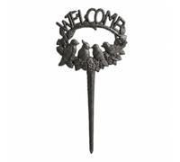 Colcolo Welcome Sign with Ground Stake | Rustic Dark Brown Finish, Charming Retro Aesthetic, Welcome Stake, for Entry Areas