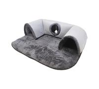 Colcolo Winter Warm Cat Tunnel Bed Cat Activity Center Playing Ball Toys Interactive Toy Playing Hut for Indoor Cats Small Animals, L