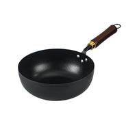 Colcolo Wok Pan Nonstick Wok Boiling No Coating Gas General Hand Hammered Uncoated Cooking Cooking Wok Stir Fry Pan Round Bottom Wok, Diameter 24 cm