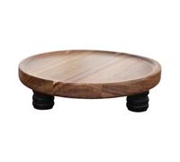 Colcolo Wood Pedestal Stand Candle Stand Organizer Multifunctional Sturdy Display Riser Decorative Tray for Entry Home Table, L