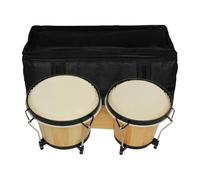Colcolo Wooden Bongo Drum Musical Educational Instrument Playing with Bag Percussion Instrument Bongos Congas Drum for Professionals, wood color