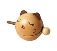 Colcolo Wooden Buddhist Percussion Instrument Chinese Temple Wooden Drum Cute Traditional Knocking Mokugyo with Mallet, cat