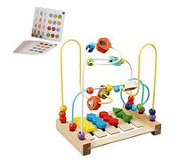 Colcolo Wooden Matching Game Colorful Matching Logical Game Interactive Toy Double Side Roller Coaster Educational Circle Toy for Bedroom, Style D