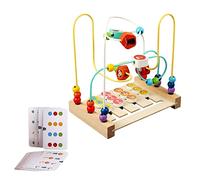 Colcolo Wooden Matching Game Colorful Matching Logical Game Interactive Toy Double Side Roller Coaster Educational Circle Toy for Bedroom, Style A