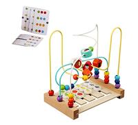 Colcolo Wooden Matching Game Colorful Matching Logical Game Interactive Toy Double Side Roller Coaster Educational Circle Toy for Bedroom, Style C