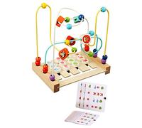 Colcolo Wooden Matching Game Colorful Matching Logical Game Interactive Toy Double Side Roller Coaster Educational Circle Toy for Bedroom, Style B