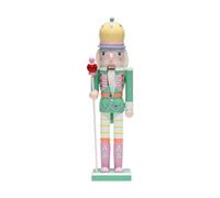 Colcolo Wooden Nutcracker Ornaments Desktop Decoration Decorative Painted Traditional Nutcracker Figures Christmas Doll for Home Xmas, Green Coat