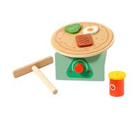 Colcolo Wooden Pancake Making Toy Set for Kids Educational DIY Cooking Simulation Play Kitchen Accessories for over 3 Years Old Girls