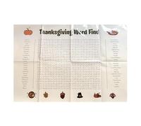 Colcolo Word Search Poster Wall Game Large Fun Puzzle,Wall Poster Holiday Word Search for Classroom Festive Thanksgiving Decoration, Thanksgiving