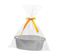 Colcolo Woven Food Storage Basket Cotton Rope Basket Bread Basket Multipurpose with Handles Baby Gift Basket for Baby Dog Toy Bedroom, grey
