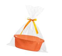 Colcolo Woven Food Storage Basket Cotton Rope Basket Bread Basket Multipurpose with Handles Baby Gift Basket for Baby Dog Toy Bedroom, orange