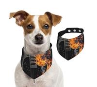 Cold Acoustic Guitar On Fire,Pet Bib Scarf Cats Dog Bandana Dogs Towel Bib Adjustable Pet Scarf,M
