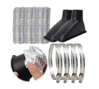 Cold Air Intake Car Front Bumper Air Intake System Funnel Pipe Set Vent Tube Kit Universal Turbo Inlet Tuyere Round Square Nozzle Accessorie(1set-A)