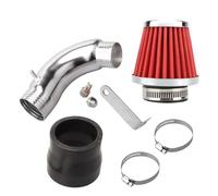 Cold Air Intake Filter For GY6 Engine Scooter Carburetor Part Aluminum Intake Manifold Curve Pipe Kit 48mm Air Filter(Red Filter Kit)