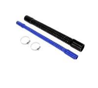 Cold Air Intake Pipe Car Silicone Corrugated Pipe Threaded Hose Inlet Outlet Joint Coolant With Clamps 16mm-38mm ID 500mm Long 5mm Thick Car Air Duct(28mm ID Blue)