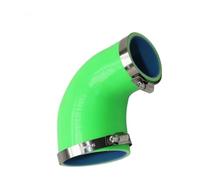 Cold Air Intake Pipe Universal Silicone Tubing Hose 90 Degrees Big To Small Pipeline Coupler Adapter High Temperature Resistance Green Car Air Duct(ID 45MM-63MM)
