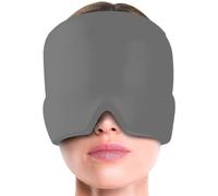 Cold and hot Compress Headgear, Migraine Relief Cap, Reusable Migraine and Headache Relief Cap, Single-Sided Gel Ice Hot Head Wrap for Chronic Migraine (Gray)