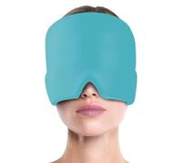 Cold and hot Compress Headgear, Migraine Relief Cap, Reusable Migraine and Headache Relief Cap, Single-Sided Gel Ice Hot Head Wrap for Chronic Migraine (Blue)