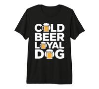 Cold Beer Loyal Dog Funny Beer Lover Dog Premium T-Shirt
