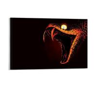 Cold-blooded Black Mamba Snake with Bared Fangs Poster Vintage Art, Wall Canvas, Decoration Aesthetic, Living Room, Kids Room Dormitory, Cafe, Bathroom, Suitable for Bedroom, Gym, Cool Classic 20x30in