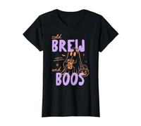 Cold Brew and Boos Halloween Iced Coffee Lover Fall Autumn Value Graphic T-Shirt, Women, Black, XS