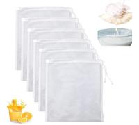 Cold Brew Coffee Filter Bags 6PCS - Reusable 200 Micron Nylon Straining Bags with Drawstring for Cheese, Juice, Wine & Homebrew, Food-Grade Fine Mesh