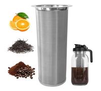 Cold Brew Coffee Filter for Wide Mouth Mason Jar,304 Stainless Steel Strainer for Iced Coffee Maker, Sun Tea and Cold Brew Coffee Maker (32oz Cylinder)