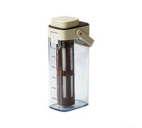 Cold Brew Coffee Machine Portable with Removable Mesh Filter for Iced Coffee and Iced Tea Dishwasher Safe Compact Design for Home Office and Travel White Grey 12.5 x 8.6 x 25.7 cm (Yellow)