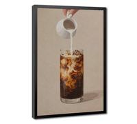 Cold Brew Iced Coffee Cream Neutral Kitchen Decoration Canvas Poster Wall Art Decor Print Picture Paintings for Living Room Bedroom Decoration 20" L X 30" W