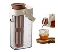 Cold Brew Maker - 1000ml Heavy Duty Coffee Pitcher Jar with Handle and Lid | Leak Proof Glass Jar for Iced Tea, Lemonade, Fruit Infusion Drinks, System