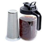 Cold Brew Mason Jar Coffee Maker 32 OZ Wide Mouth Cold Brew Pitcher With Coffee Filter For Coffee, Iced Tea, Sun Tea, Lemonade