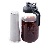 Cold Brew Mason Jar Coffee Maker 64 Oz Wide Mouth Mason Cold Brew Pitcher With Coffee Filter Airtight & Leak-Proof For Coffee, Iced Tea